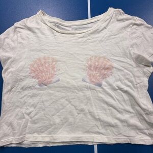 Aerie Cream T-Shirt with Subtle Design